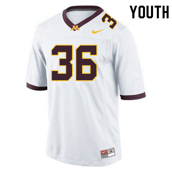 Youth #36 Bishop McDonald Minnesota Golden Gophers College Football Jerseys Sale-White - Click Image to Close